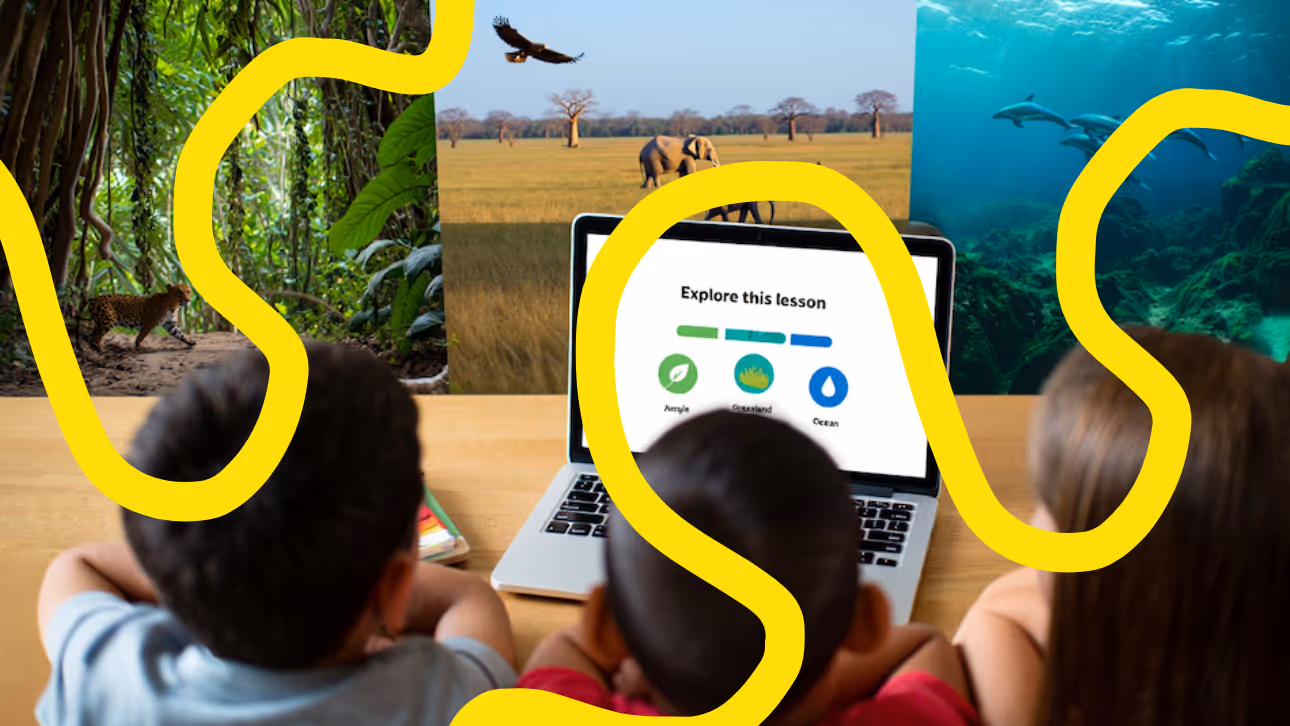 Online alternative school students learning through biomes