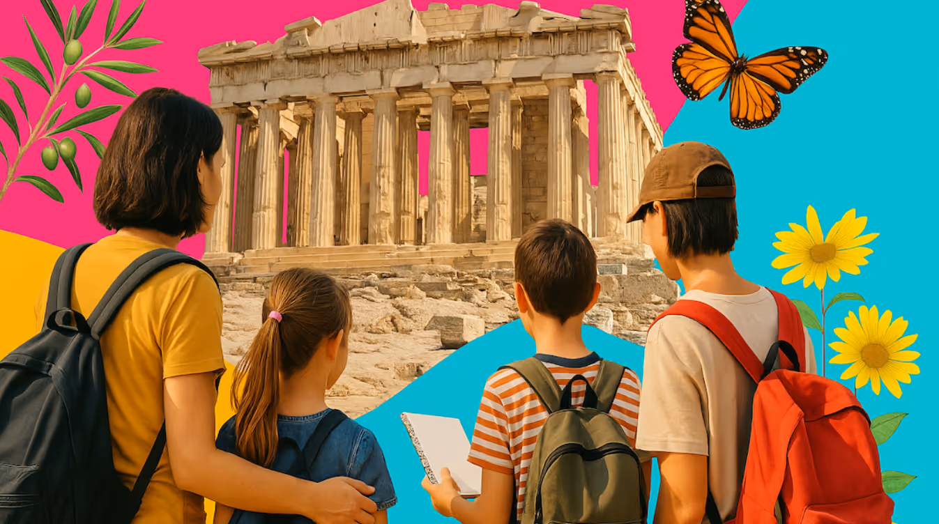 Kids following a worldschooling curriculum
