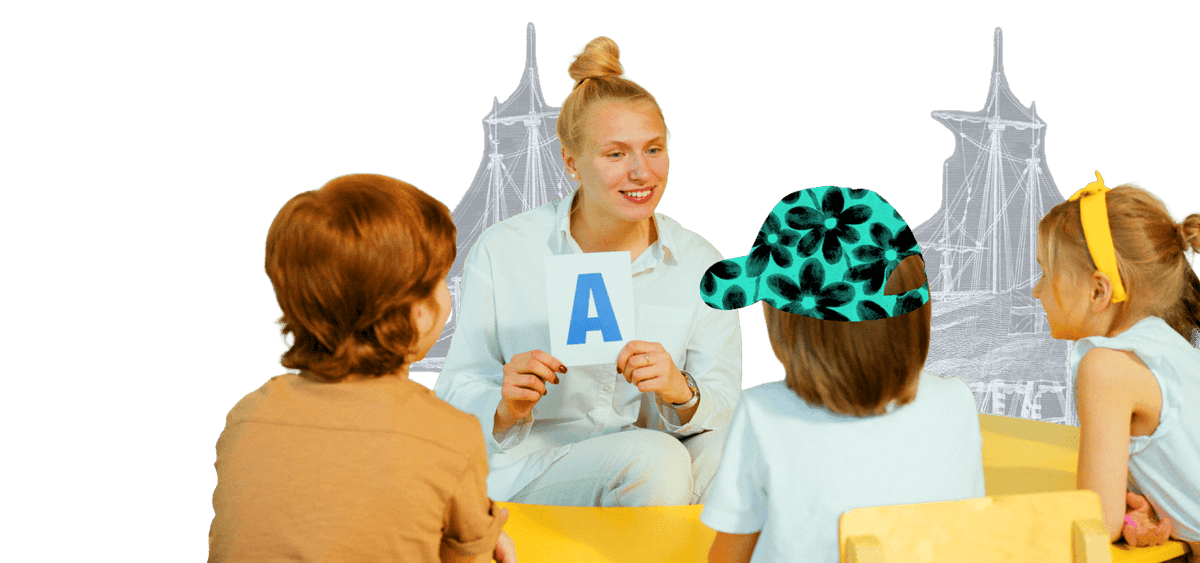 Educators with children in classroom